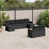 vidaXL Garden Sofa Set Black PE Rattan, Powder-Coated Steel, Polyester