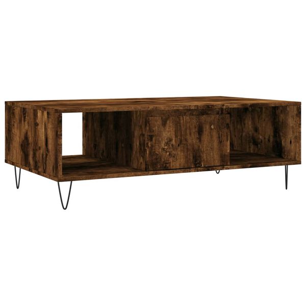 vidaXL Coffee Table Smoked Oak Engineered wood, iron Medium Coffee Table