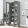 vidaXL Vitrine Cabinet Gray Sonoma Engineered wood, glass Tall
