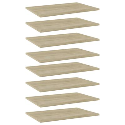 vidaXL Bookshelf Boards 8 pcs Sonoma Oak 23.6"x15.7"x0.6" Engineered Wood