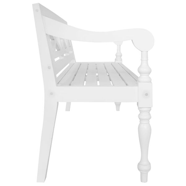 vidaXL Bench White Solid Mahogany Wood Standard Durable Bench