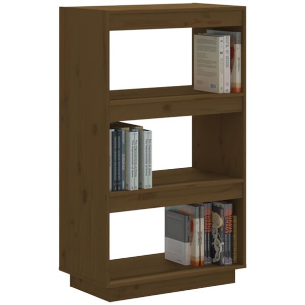 vidaXL Book Cabinet Honey brown Solid pinewood Medium Book Cabinet