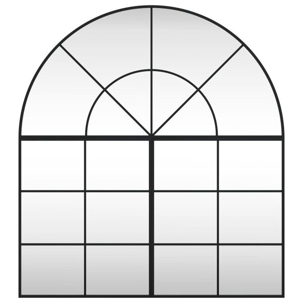 vidaXL Wall Mirror Black Glass, Powder-Coated Iron 39.4 x 43.3 in