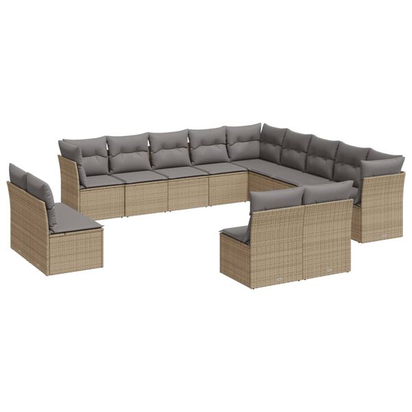 vidaXL Garden Sofa Set Beige, Light Grey