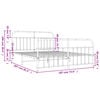 vidaXL Bed Frame White Powder-coated steel 70.9x78.7 in Super King