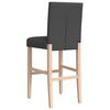 vidaXL Bar Chair Dark Grey Solid Rubber Wood, Fabric (100% Polyester), Foam