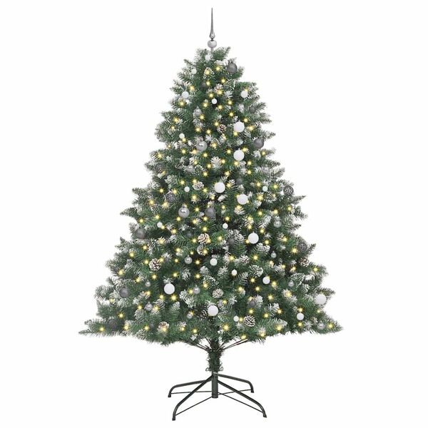vidaXL Artificial Christmas Tree with 300 LEDs Green 94.49 in