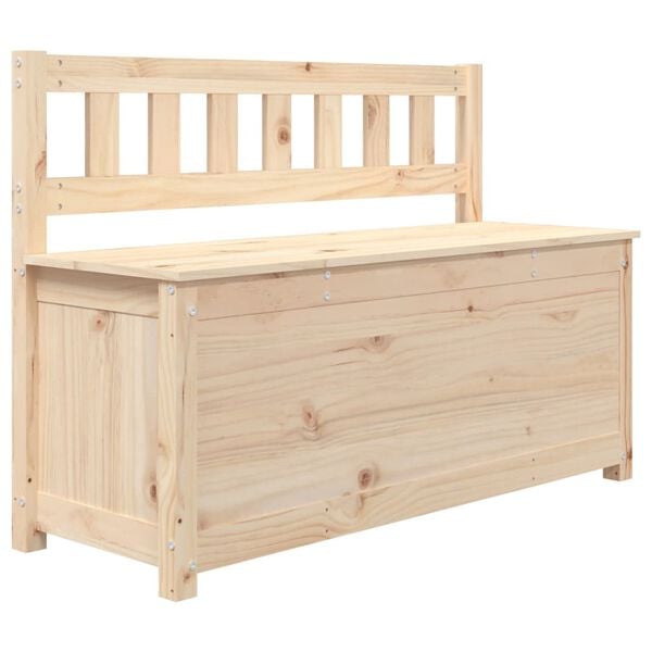 vidaXL Bench Natural Pine Solid Pine Wood Medium Storage Bench