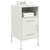 vidaXL Bedside Cabinet White Cold-rolled steel Compact Adjustable Feet