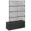 vidaXL Raised Bed Black Poly rattan, Plastic 32.7 x 11.8 x 51.2 in