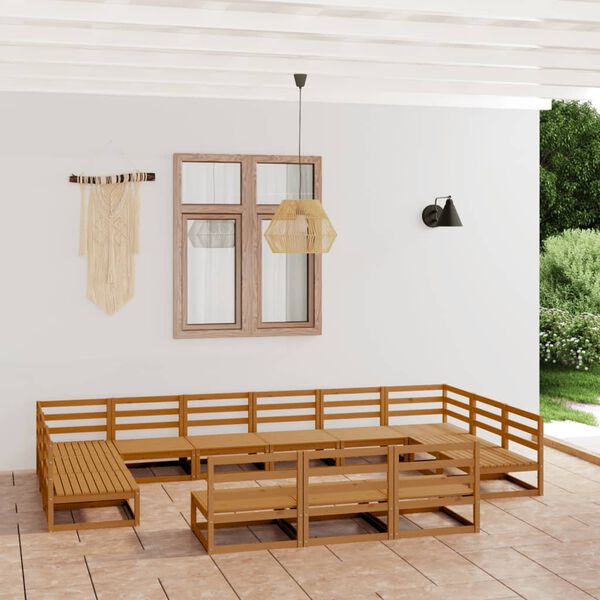 vidaXL Garden Lounge Set Honey brown Solid pine wood Medium Modular