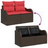 vidaXL Garden Sofa with Cushion 47.64 x 24.41 x 27.17 in Poly Rattan