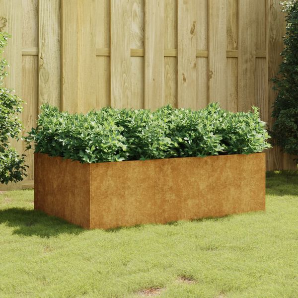 vidaXL Garden Raised Bed Rusty Corten Steel Medium Decorative Inlays