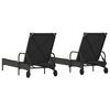 vidaXL Sun Lounger Black frame with cream white cushions