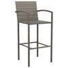 vidaXL Garden Bar Set Grey, Black