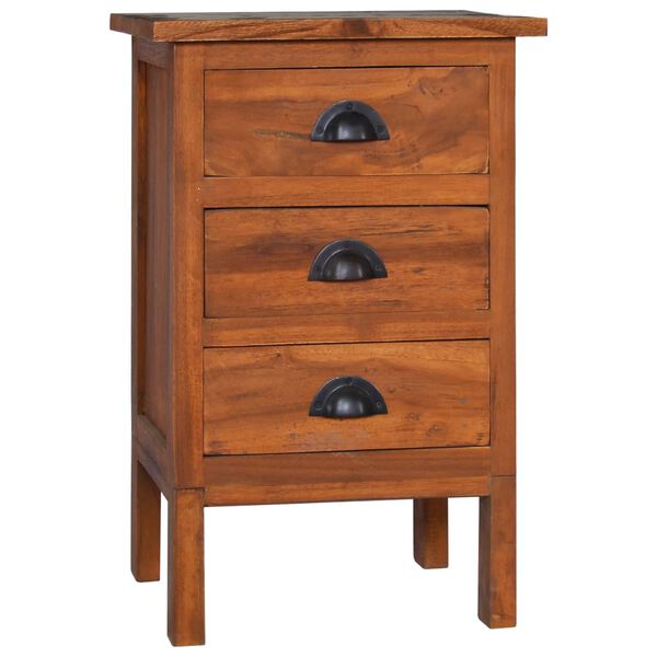 vidaXL Bedside Cabinet Natural Teak Solid teak wood Compact