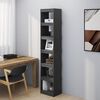 vidaXL Book Cabinet Grey Solid Pinewood Tall Book Cabinet Rectangular