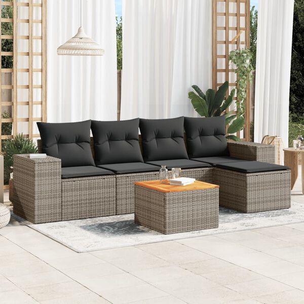 vidaXL Garden Sofa Set Gray, Dark Gray