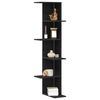 vidaXL Wall Corner Shelf with Shelf Black oak 36.5 x 36.5 x 140 cm
