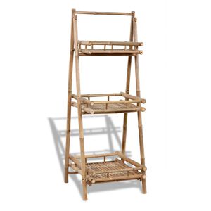 vidaXL Plant Stand Natural Bamboo 3-Tier Foldable Plant Stand