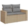 vidaXL Garden Sofa Set Beige PE rattan 7-Piece Adjustable Feet