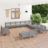 vidaXL Garden Lounge Set Grey Solid pinewood Large Modular