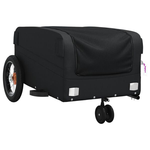 vidaXL Bike Trailer Black 66.1 lb Iron