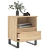 vidaXL Bedside Cabinet Sonoma Oak Engineered Wood, Metal Bedside Cabinet