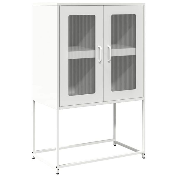 vidaXL Highboard White Cold-rolled steel 26.8 x 15.4 x 42.1 in Highboard