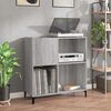 vidaXL Record Cabinet Grey Sonoma Engineered Wood Medium Record Cabinet