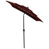 vidaXL Parasol Bordeaux Red Polyester, Powder-Coated Aluminum 6.6x6.6 ft