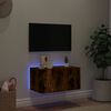 vidaXL TV Wall Cabinet Smoked Oak Engineered Wood Small TV Wall Cabinet