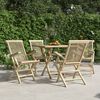 vidaXL Folding Garden Chair Set of 4 Grey Solid teak wood Standard