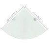 vidaXL Corner Shelf Set of 2 White Tempered glass 9.8 x 9.8 in