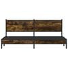vidaXL Bed Frame Smoked Oak Steel, Engineered Wood Full Bed Frame