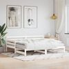 vidaXL Daybed With Trundle White Solid Pine Wood Twin