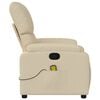 vidaXL Massage Recliner Chair Cream Fabric Standard Adjustable Armrests