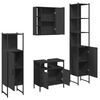 vidaXL Bathroom Cabinet Set Black Engineered wood Large