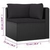 vidaXL Garden Lounge Set Black Powder-coated steel Medium