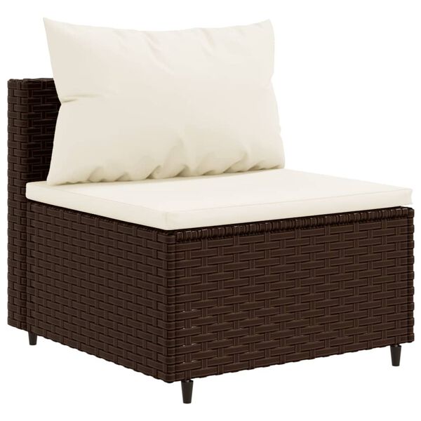 vidaXL Patio Lounge Set Brown, Cream