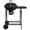vidaXL Outdoor Grill with Wheel Black 35.83 x 27.95 x 42.13 in Metal