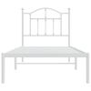 vidaXL Bed Frame White Powder-Coated Steel 31.5x79 in Bed Frame