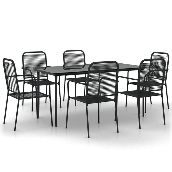 vidaXL Garden Dining Set Black