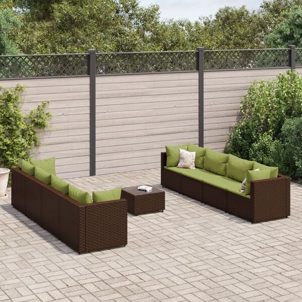 vidaXL Patio Lounge Set Set of 8 Brown