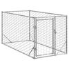vidaXL Outdoor Dog Kennel Galvanized Steel 6.6 x 3.3 x 3.3 ft Durable