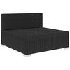 vidaXL Middle Seat Black PE Rattan Medium Modular Middle Seat Square