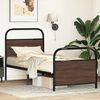 vidaXL Bed Frame Brown Oak Steel, Engineered Wood Single Durable