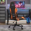 vidaXL Gaming Chair Black and Orange Faux Leather