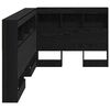 vidaXL Storage Headboard with Shelf Black Oak 29.53 in Engineered Wood