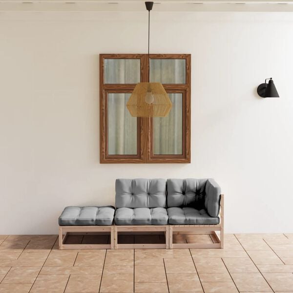 vidaXL Patio Lounge Set Modular Garden Lounge Set Square Modern